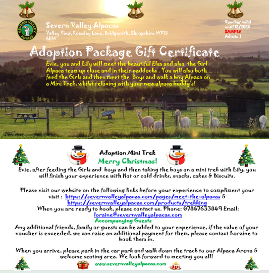 Severn Valley Alpacas Gift Vouchers