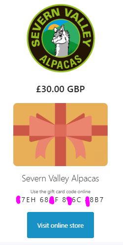 Severn Valley Alpacas Gift Vouchers